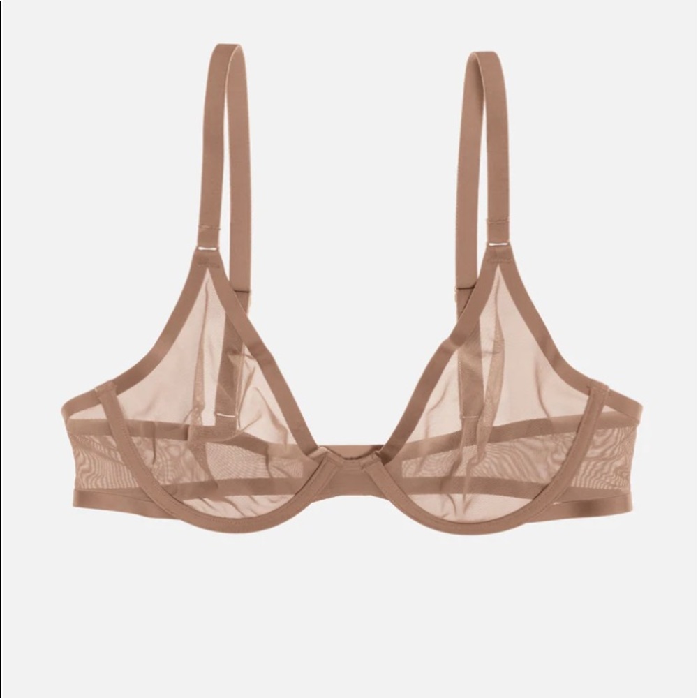 Cuup The Plunge in taupe mesh 30D